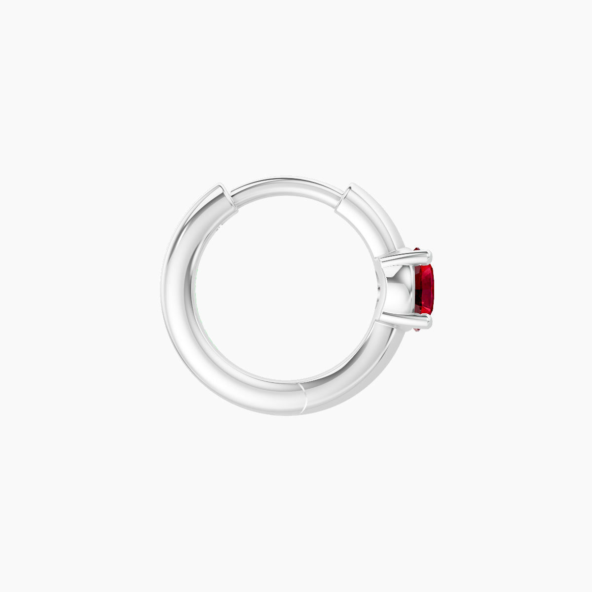 Dea | 18k White Gold 6.5 mm Round Ruby Hoop Piercing
