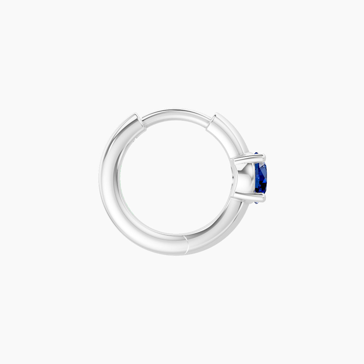 Dea | 18k White Gold 6.5 mm Round Sapphire Hoop Piercing