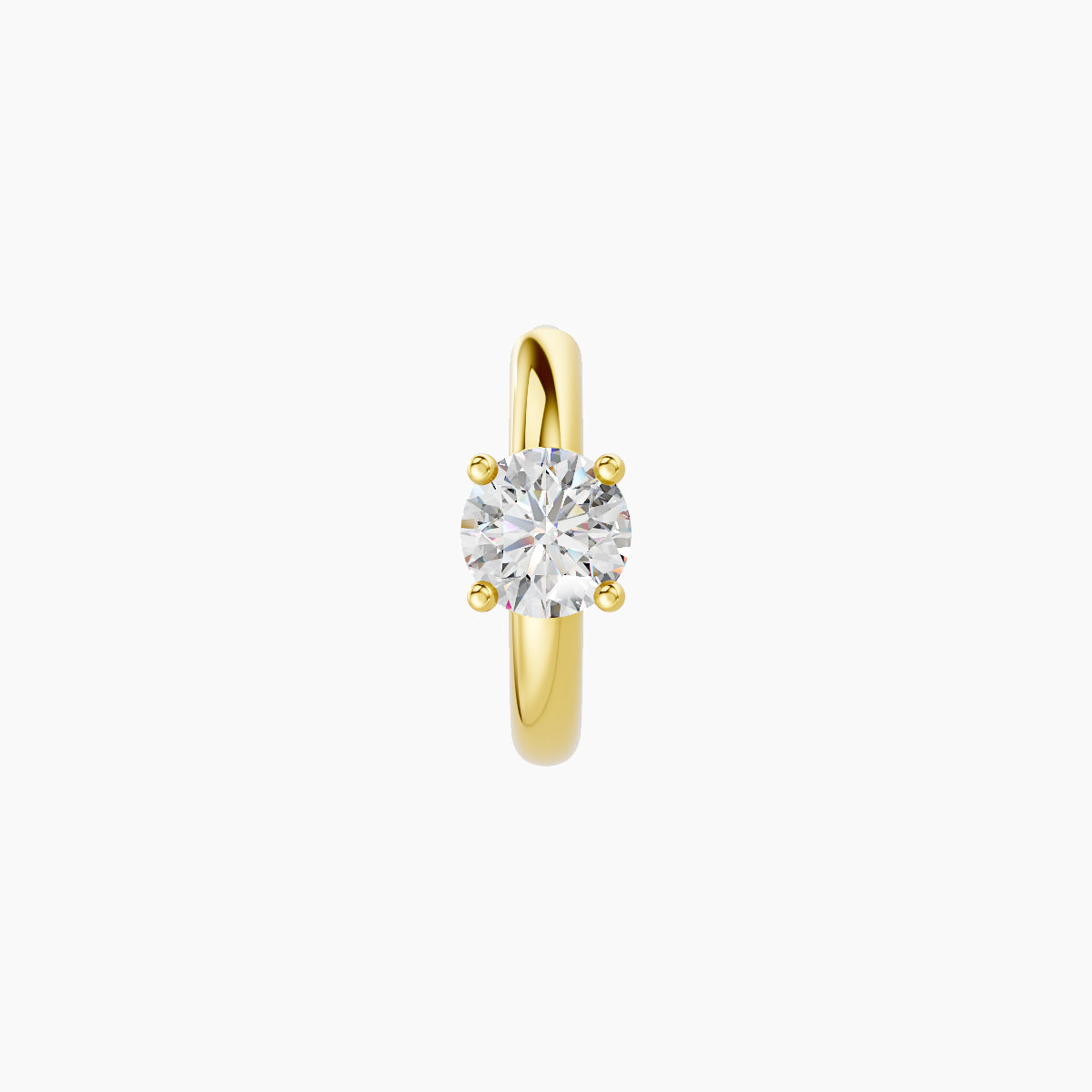 Dea | 18k Yellow Gold 6.5 mm Round Diamond Hoop Piercing