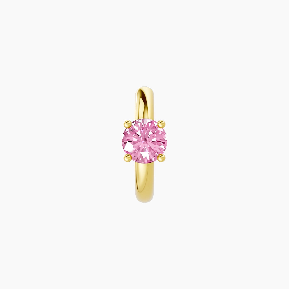 Dea | 18k Yellow Gold 6.5 mm Round Pink Sapphire Hoop Piercing
