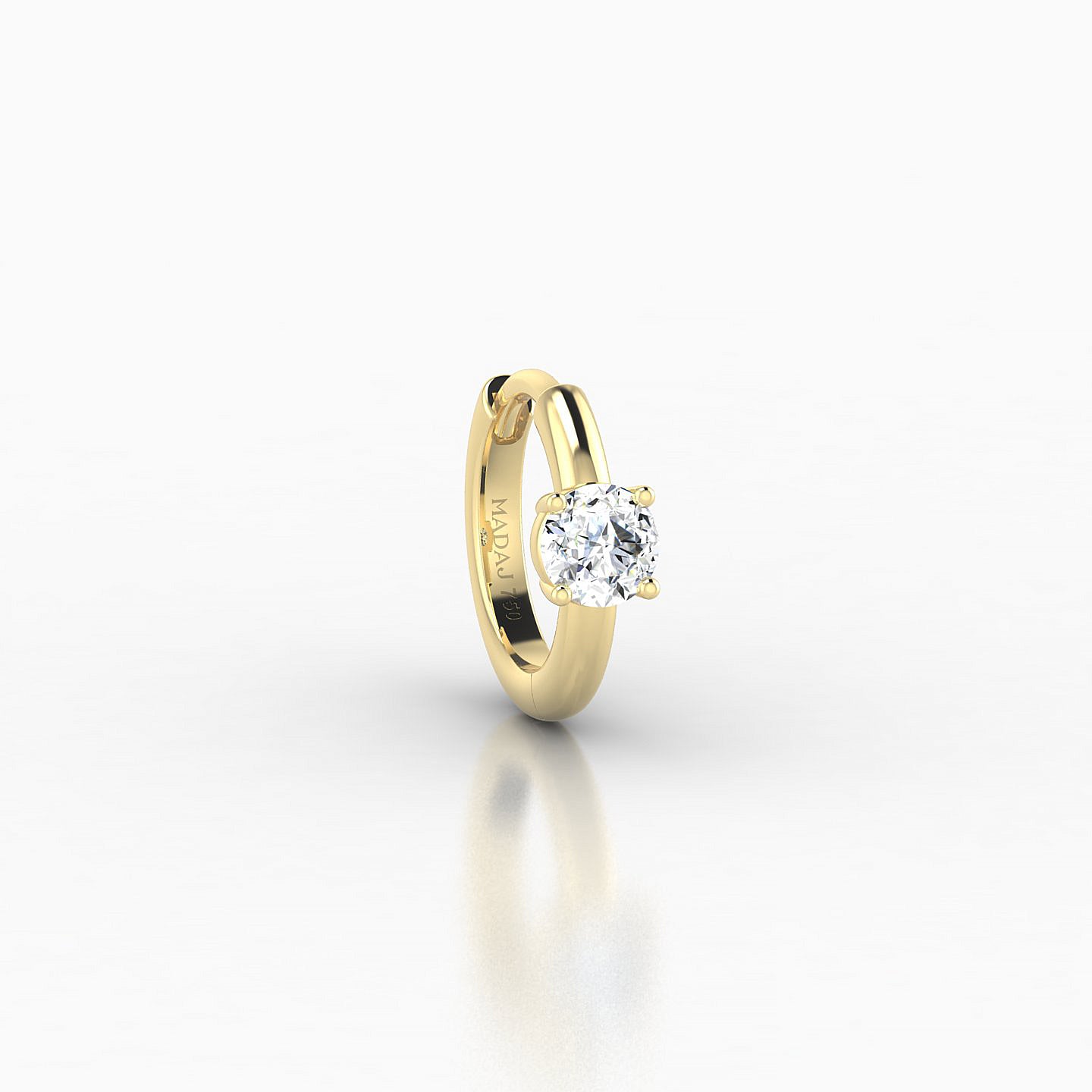 Dea | 18k Yellow Gold 6.5 mm Round Diamond Hoop Piercing