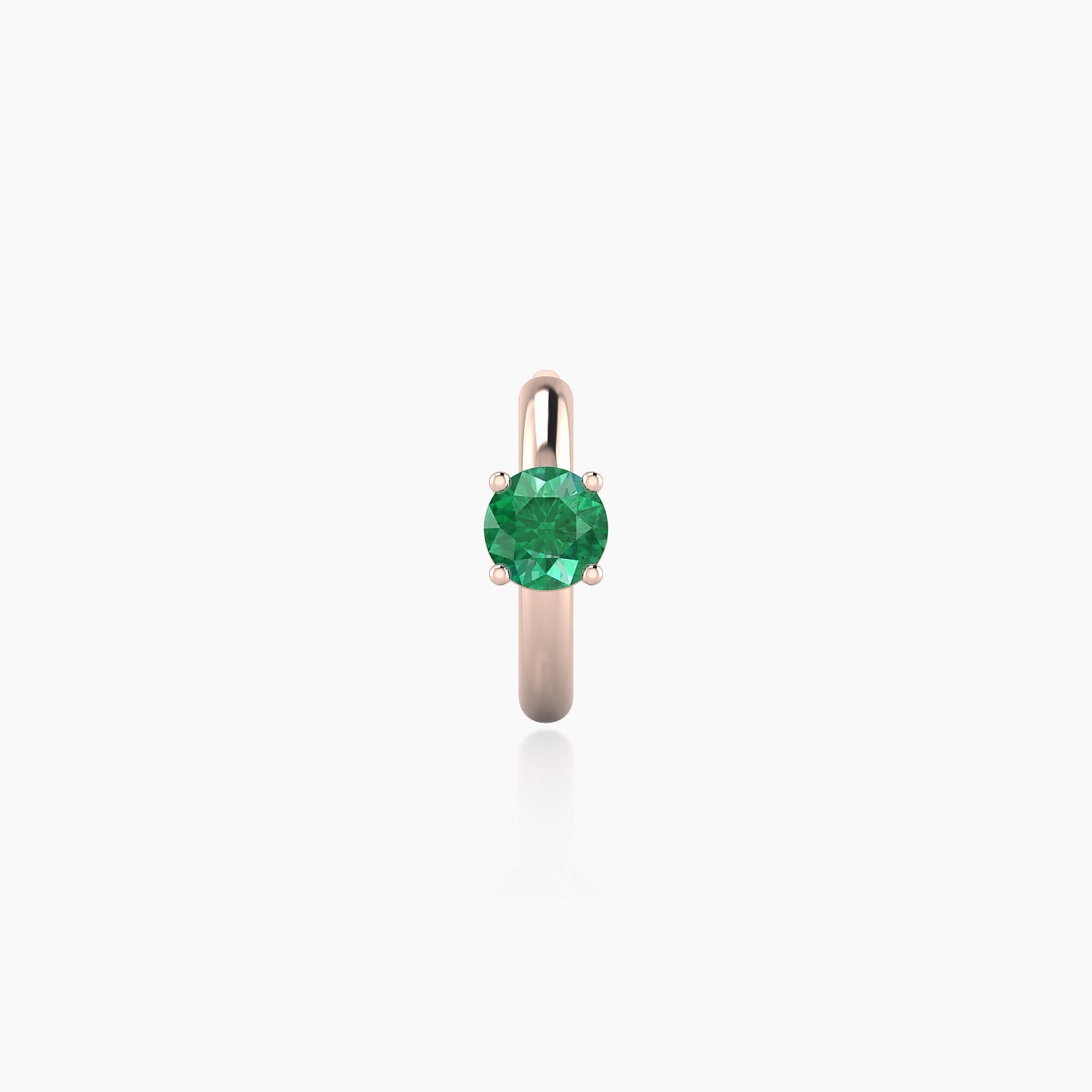 Dea | 18k Rose Gold 6.5 mm Round Emerald Hoop Piercing