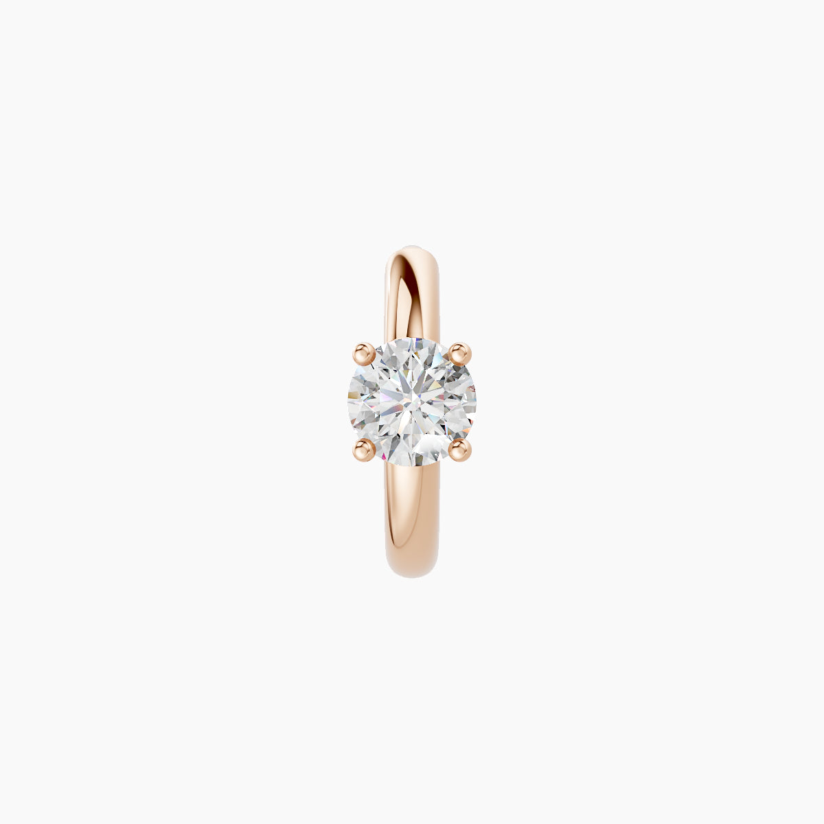 Dea | 18k Rose Gold 6.5 mm Round Diamond Nose Ring Piercing