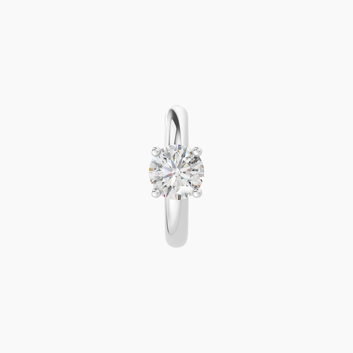 Dea | 18k White Gold 6.5 mm Round Diamond Nose Ring Piercing
