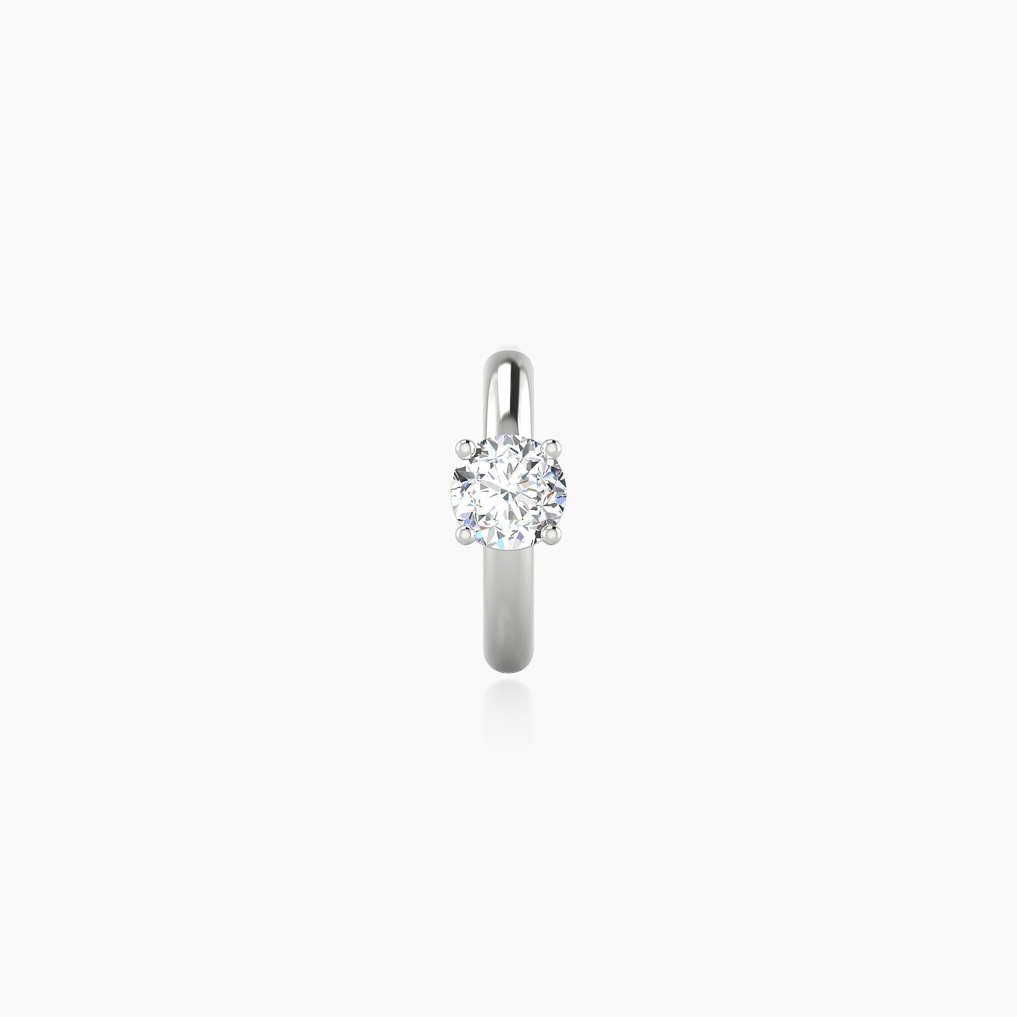 Dea | 18k White Gold 6.5 mm Round Diamond Nose Ring Piercing