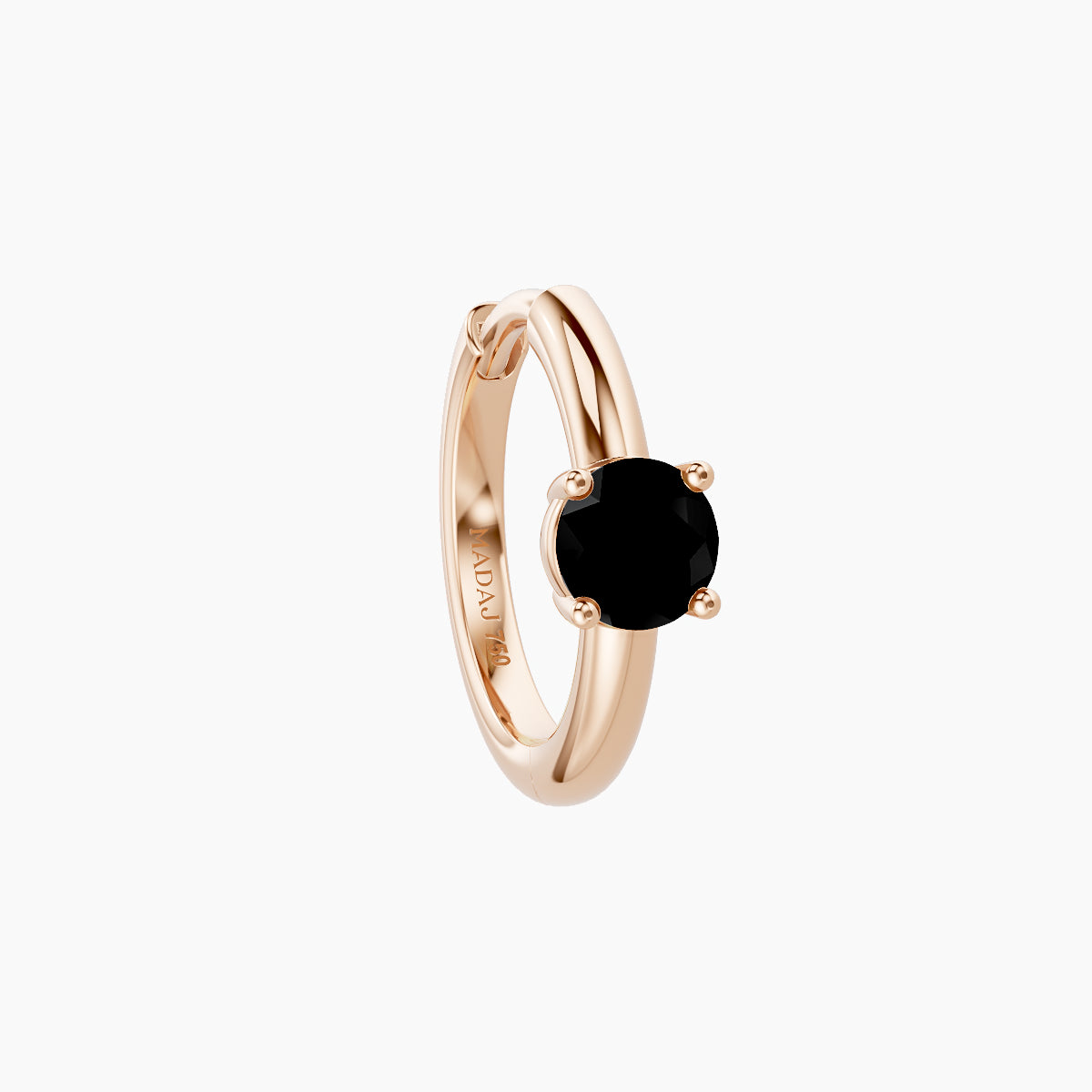 Dea | 18k Rose Gold 8 mm Round Black Diamond Hoop Piercing