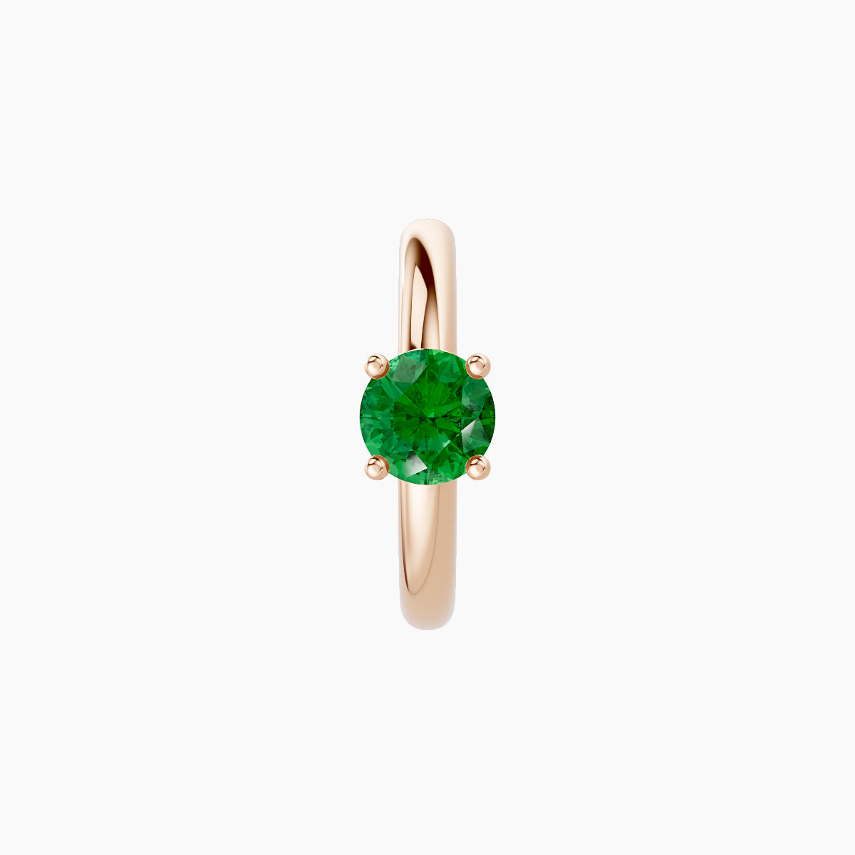 Dea | 18k Rose Gold 8 mm Round Emerald Hoop Piercing