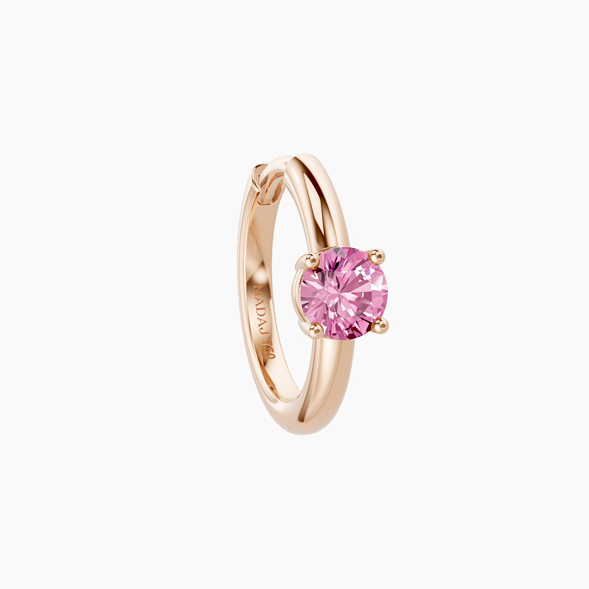 Dea | 18k Rose Gold 8 mm Round Pink Sapphire Hoop Piercing