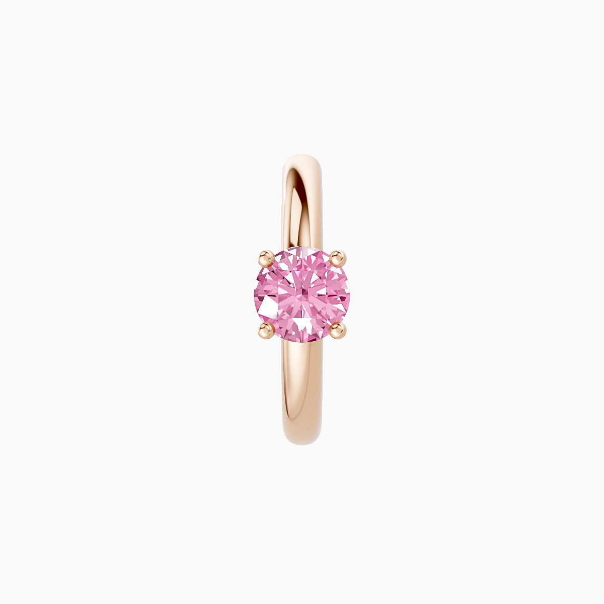 Dea | 18k Rose Gold 8 mm Round Pink Sapphire Hoop Piercing