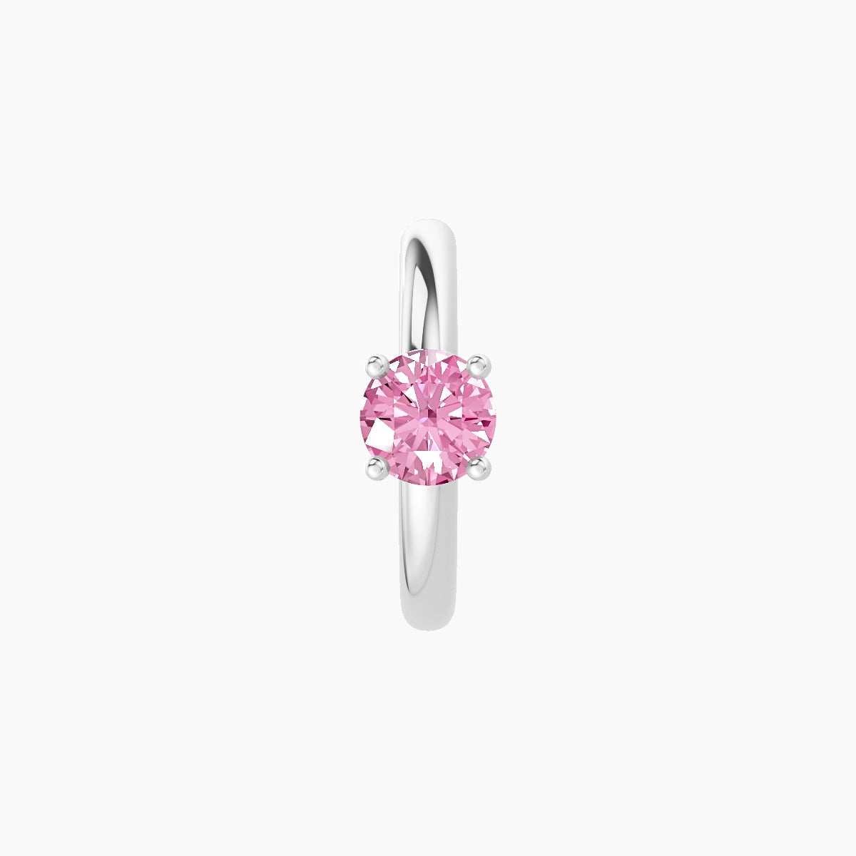 Dea | 18k White Gold 8 mm Round Pink Sapphire Hoop Piercing