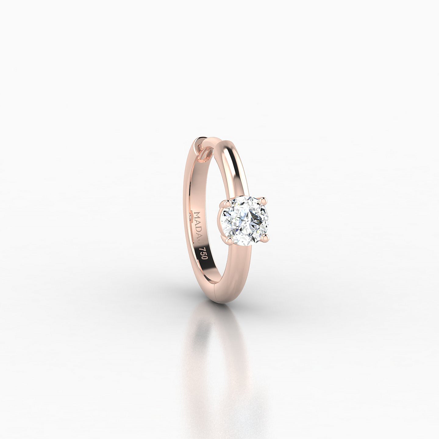 Dea | 18k Rose Gold 8 mm Round Diamond Hoop Piercing