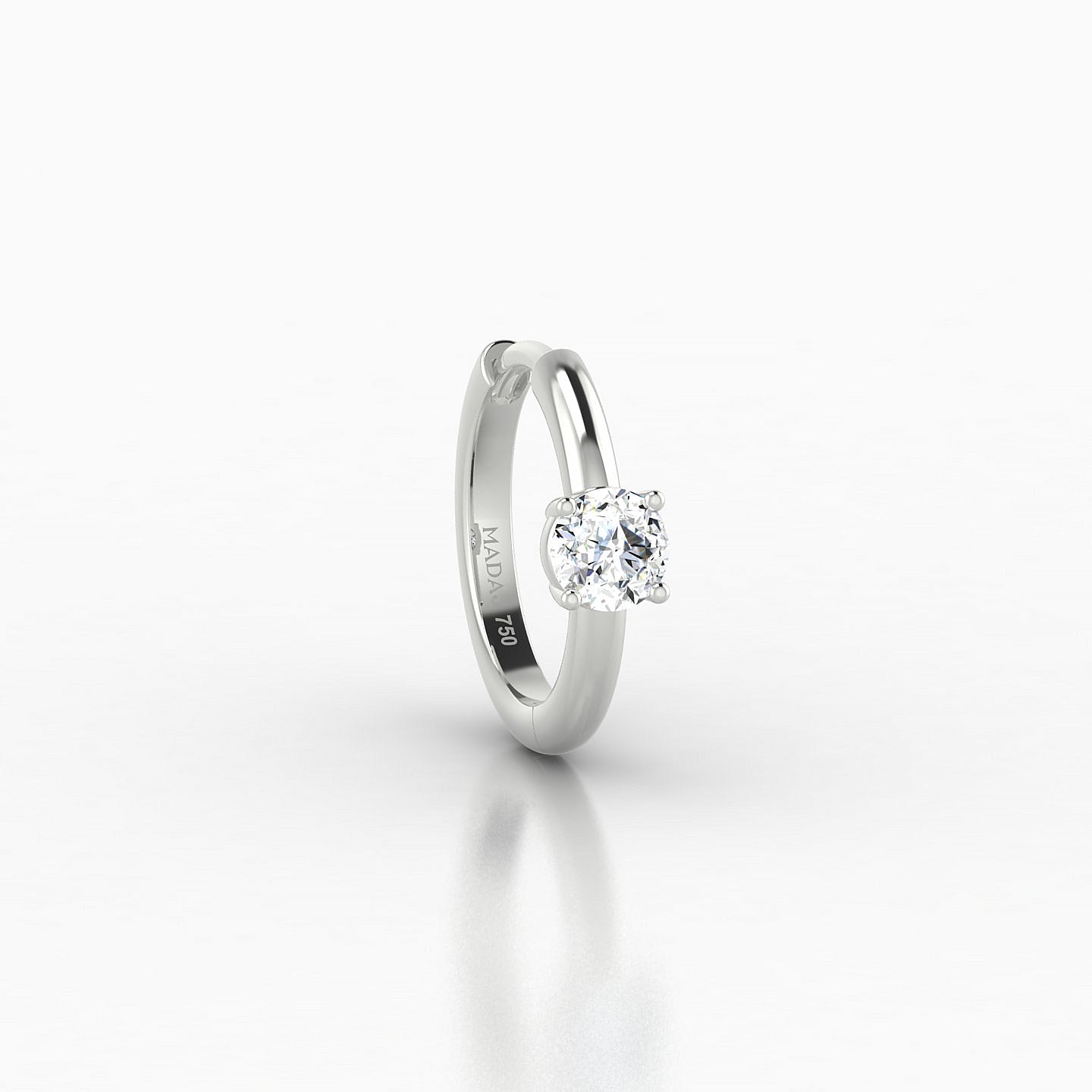 Dea | 18k White Gold 8 mm Round Diamond Hoop Piercing