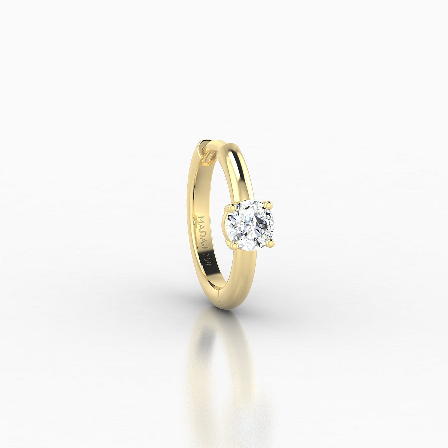 Dea | 18k Yellow Gold 8 mm Round Diamond Hoop Piercing