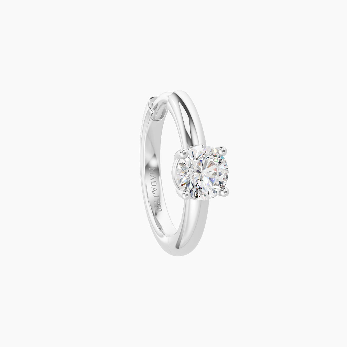 Dea | 18k White Gold 8 mm Round Diamond Nose Ring Piercing