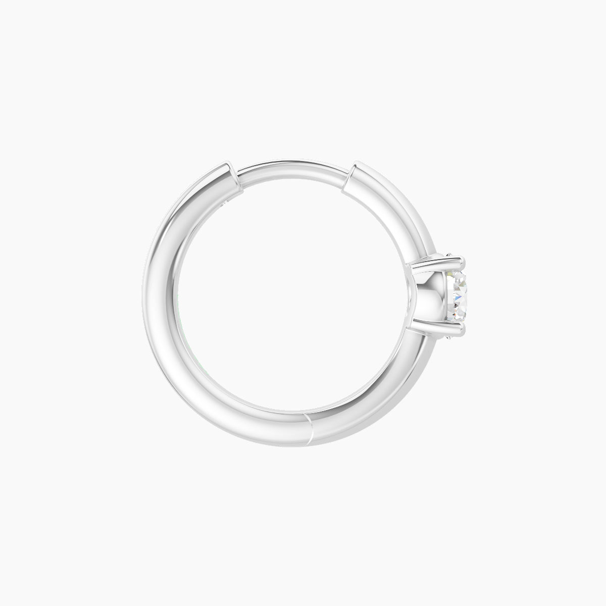Dea | 18k White Gold 8 mm Round Diamond Nose Ring Piercing