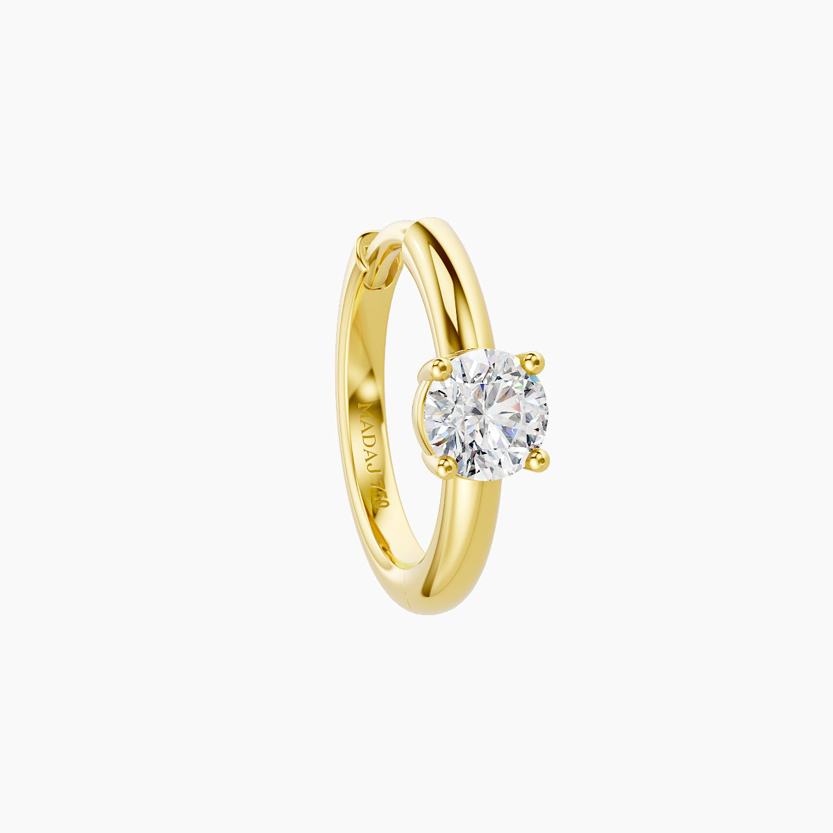 Dea | 18k Yellow Gold 8 mm Round Diamond Nose Ring Piercing