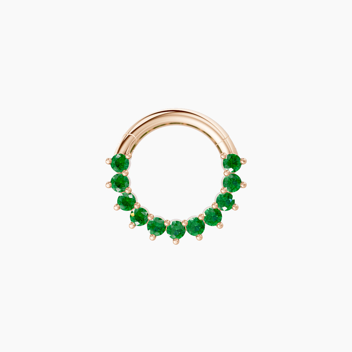 Delia | 18k Rose Gold 6.5 mm Emerald Daith Piercing