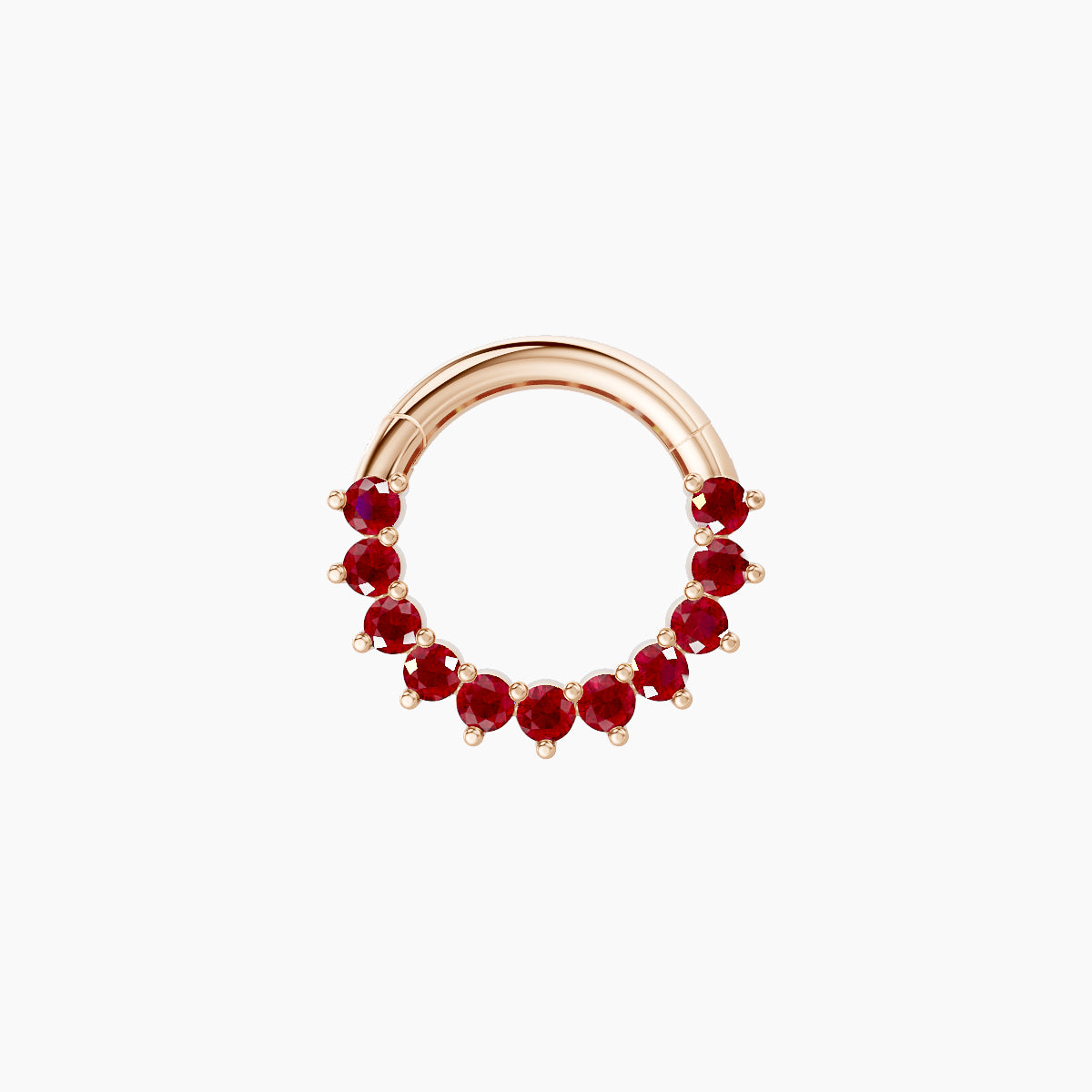 Delia | 18k Rose Gold 6.5 mm Ruby Daith Piercing