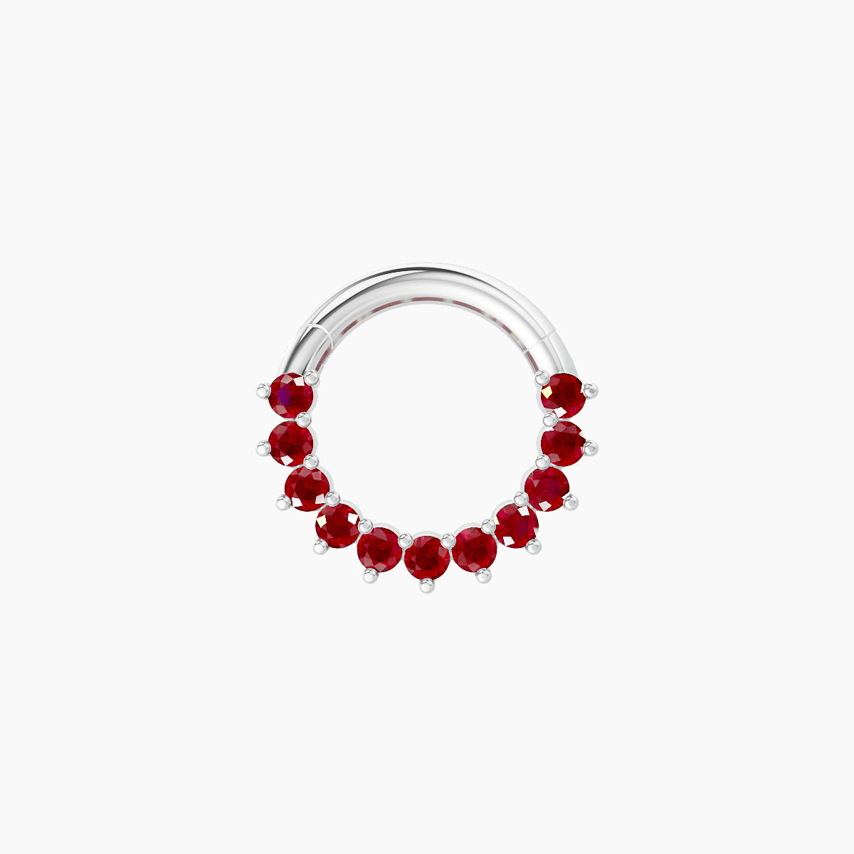 Delia | 18k White Gold 6.5 mm Ruby Daith Piercing