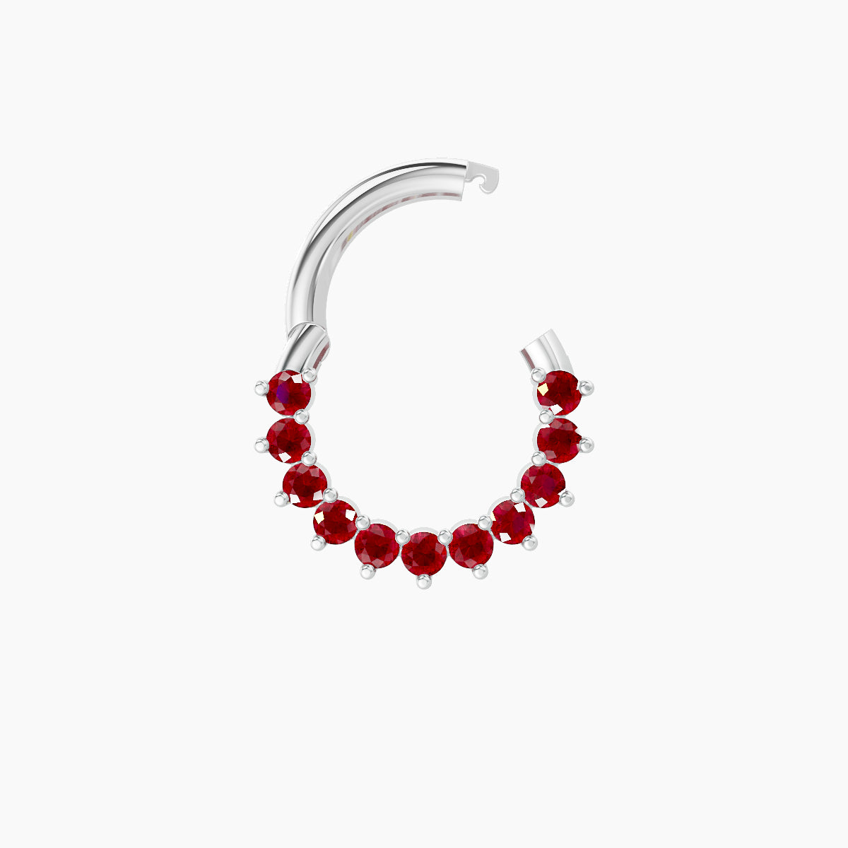 Delia | 18k White Gold 6.5 mm Ruby Daith Piercing