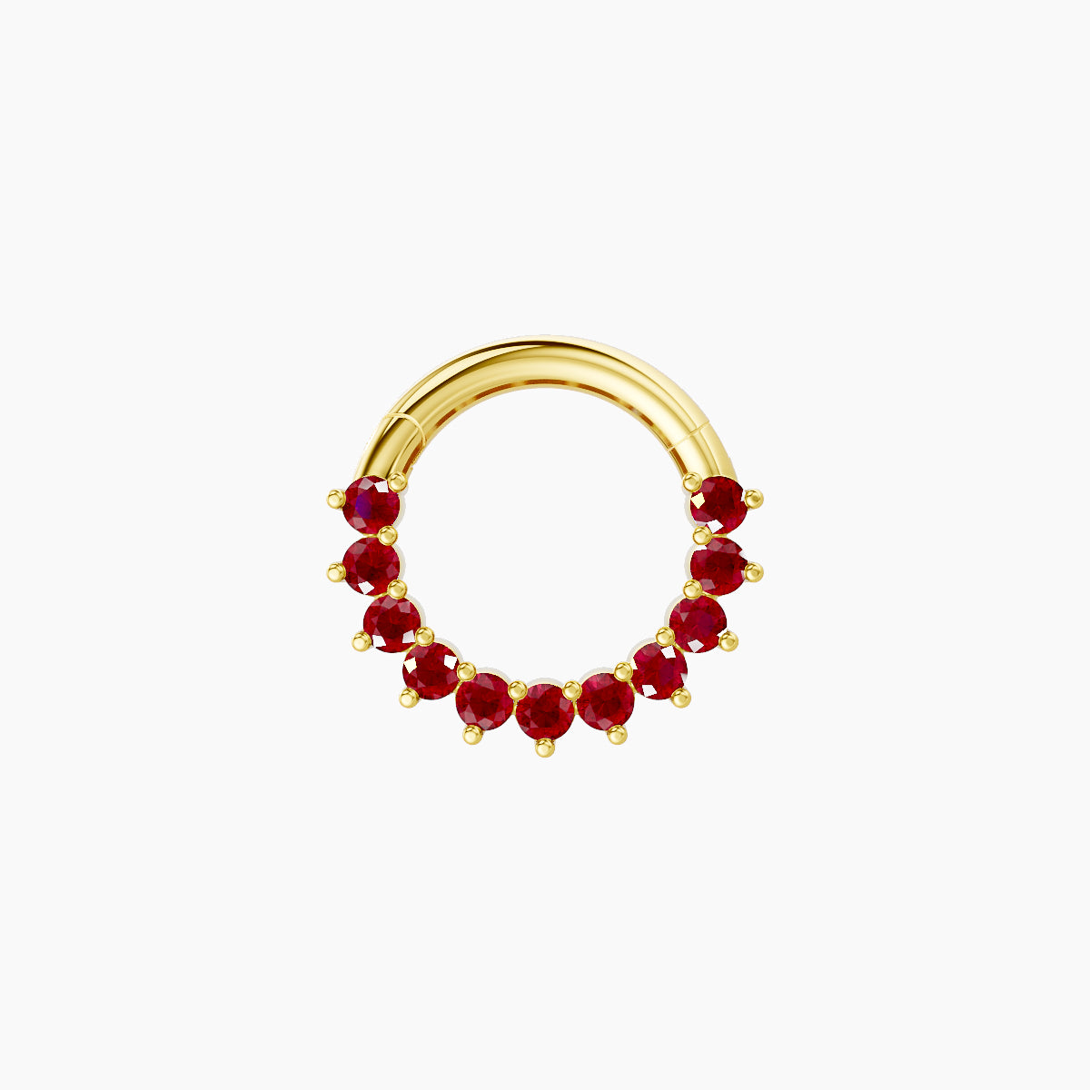 Delia | 18k Yellow Gold 6.5 mm Ruby Daith Piercing