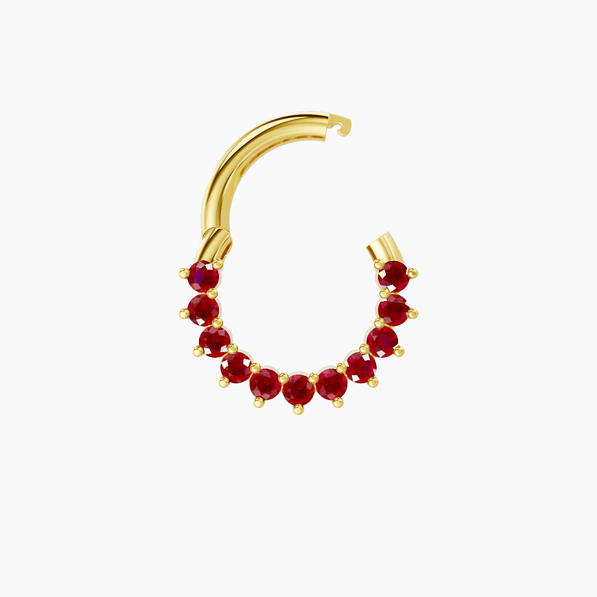 Delia | 18k Yellow Gold 6.5 mm Ruby Daith Piercing