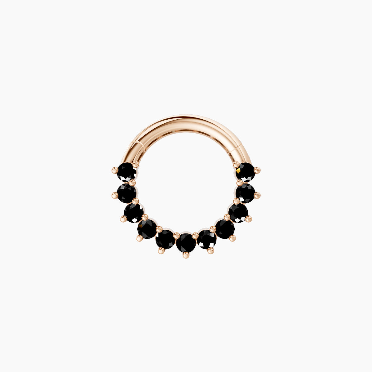 Delia | 18k Rose Gold 6.5 mm Black Diamond Septum Piercing