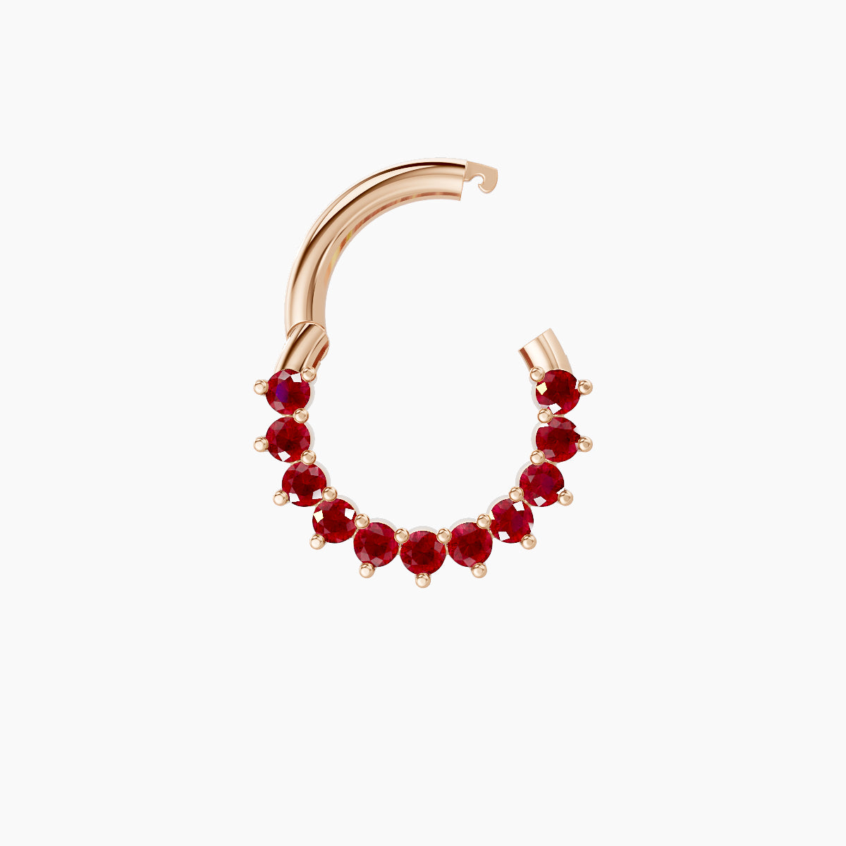 Delia | 18k Rose Gold 6.5 mm Ruby Septum Piercing