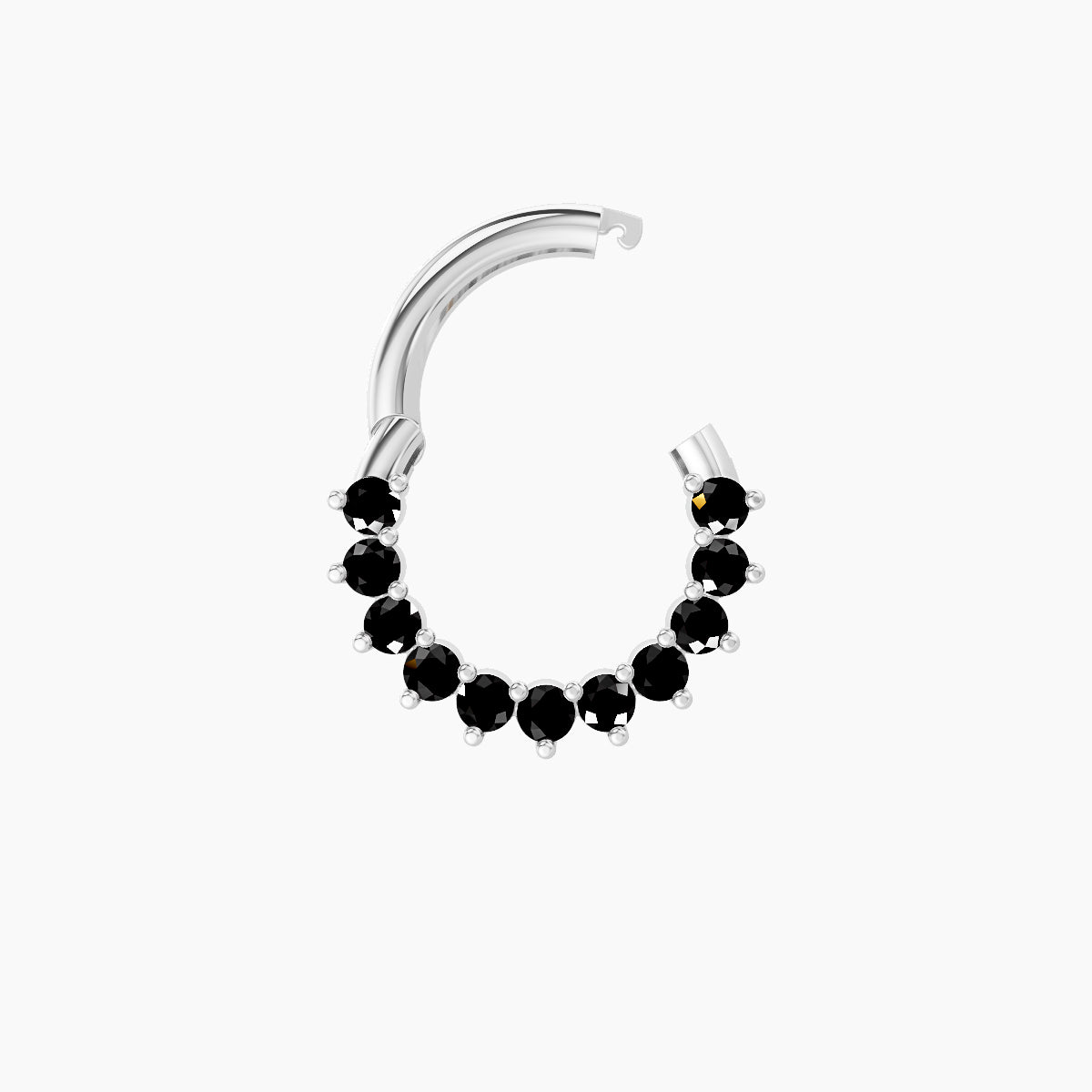 Delia | 18k White Gold 6.5 mm Black Diamond Septum Piercing