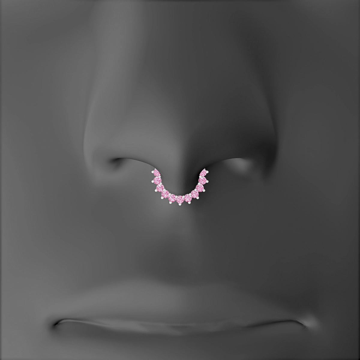 Delia | 18k White Gold 6.5 mm Pink Sapphire Septum Piercing