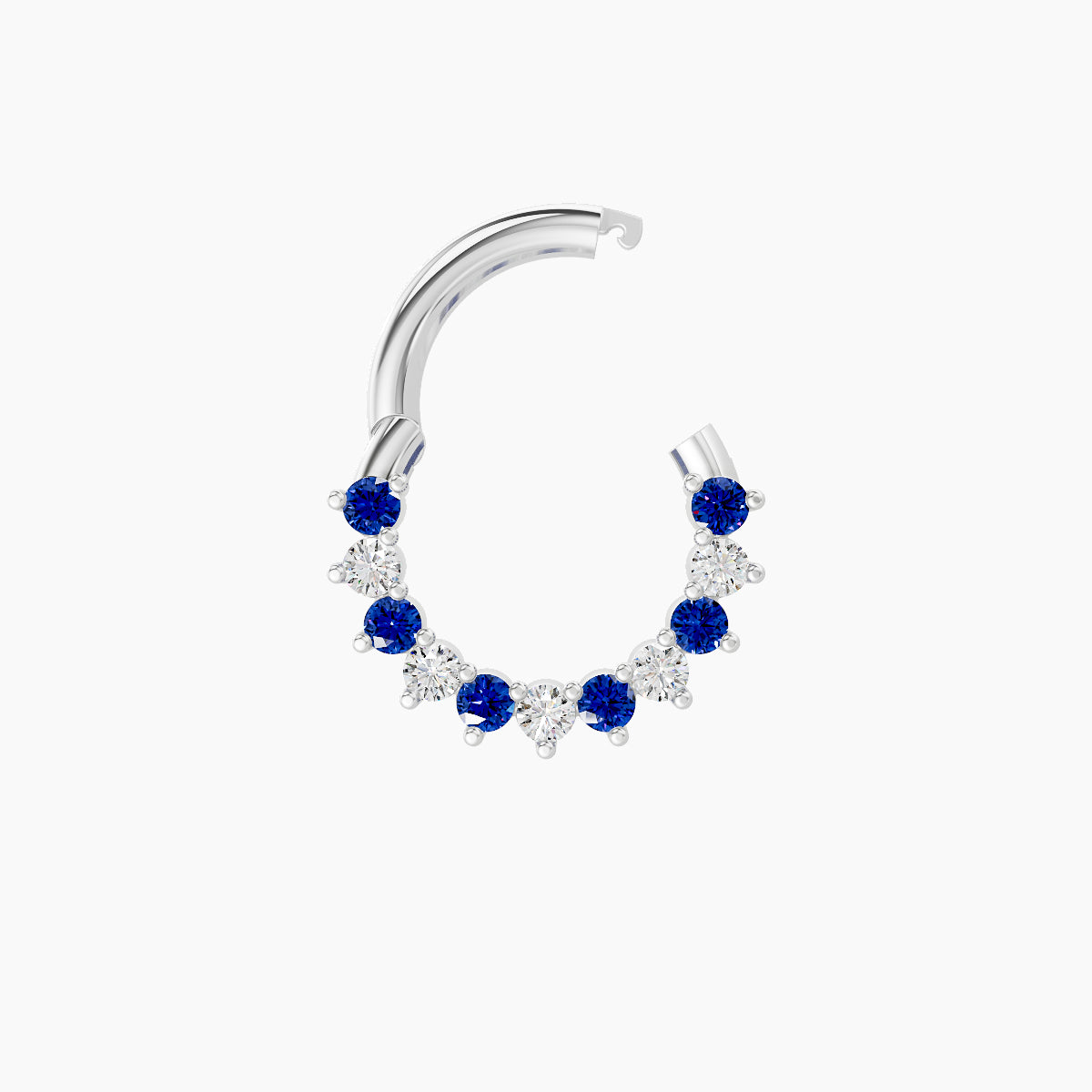 Delia | 18k White Gold 6.5 mm Sapphire & Diamond Septum Piercing