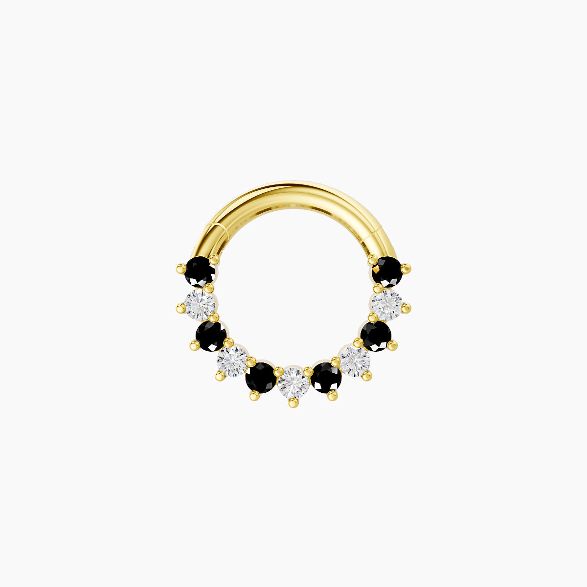 Delia | 18k Yellow Gold 6.5 mm Black Diamond & Diamond Septum Piercing