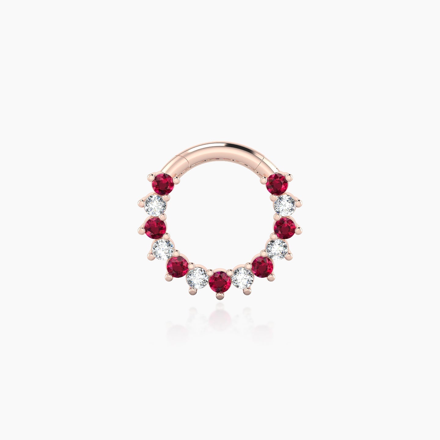 Delia | 18k Rose Gold 6.5 mm Ruby & Diamond Septum Piercing