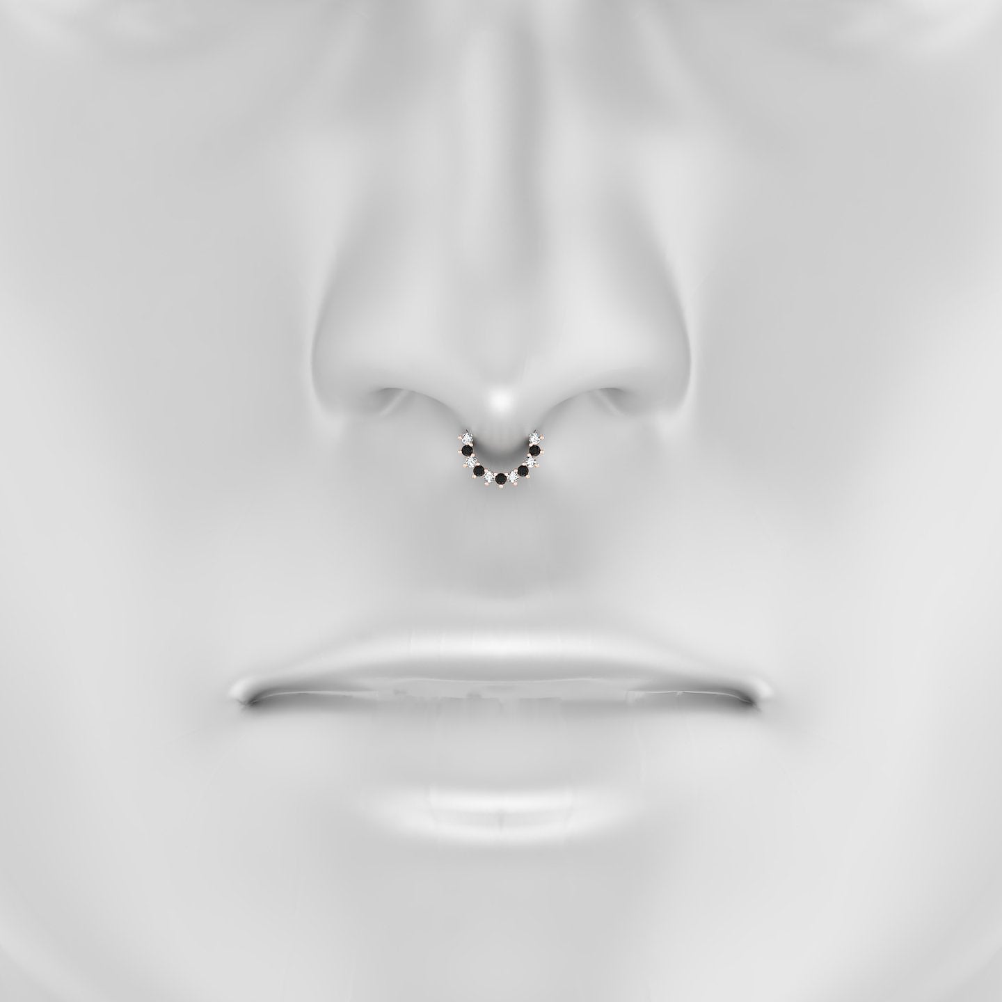 Delia | 18k Rose Gold 6.5 mm Black Diamond & Diamond Septum Piercing