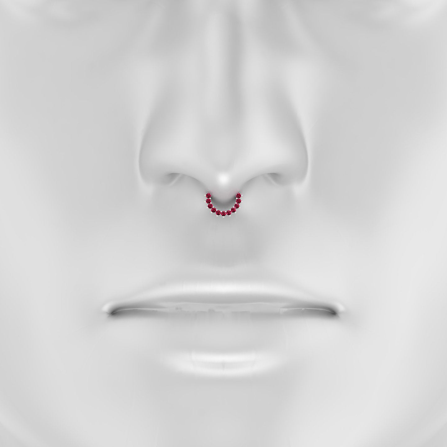Delia | 18k White Gold 6.5 mm Ruby Septum Piercing