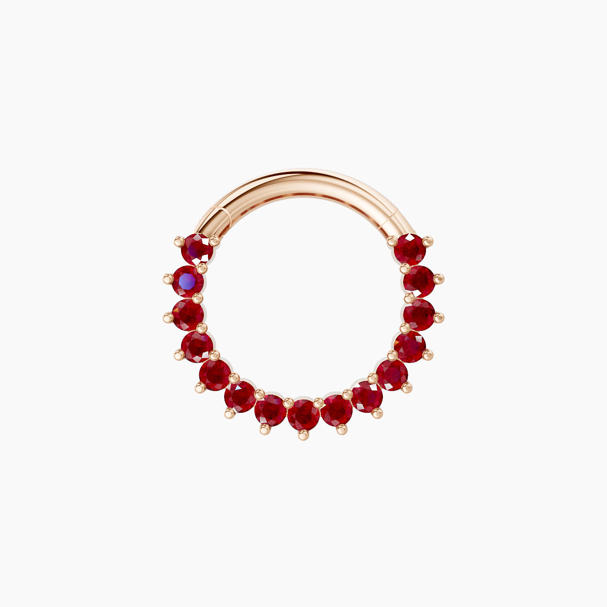 Delia | 18k Rose Gold 8 mm Ruby Daith Piercing