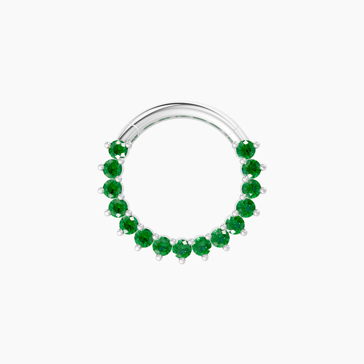 Delia | 18k White Gold 8 mm Emerald Daith Piercing