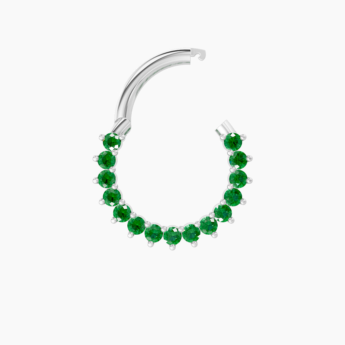 Delia | 18k White Gold 8 mm Emerald Daith Piercing