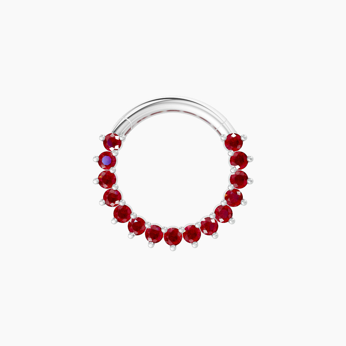 Delia | 18k White Gold 8 mm Ruby Daith Piercing