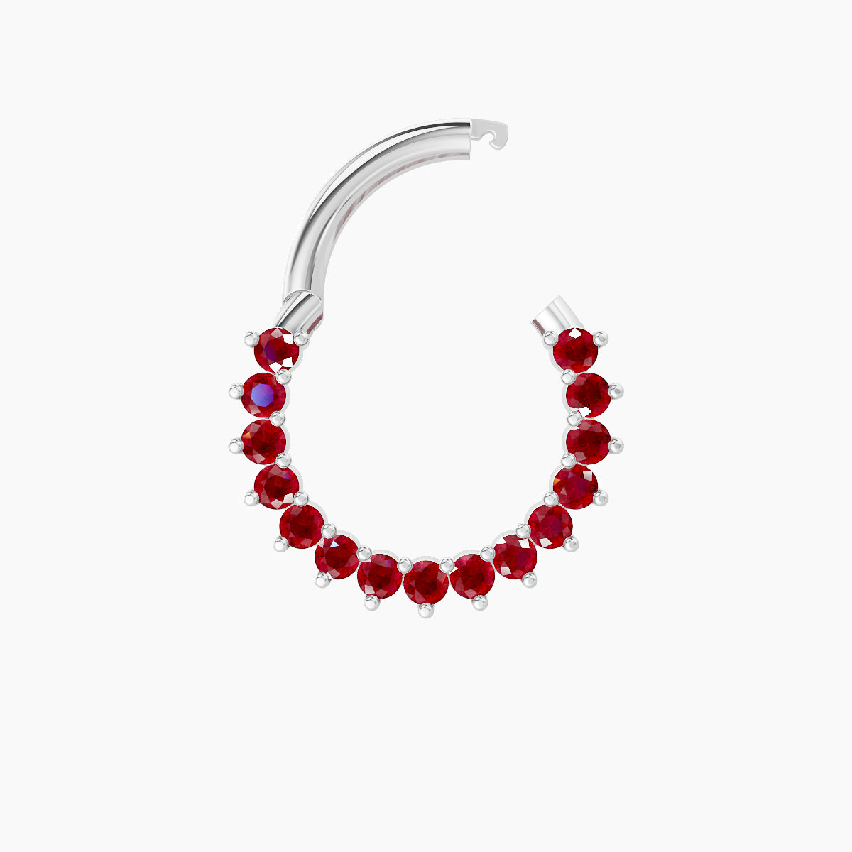 Delia | 18k White Gold 8 mm Ruby Daith Piercing