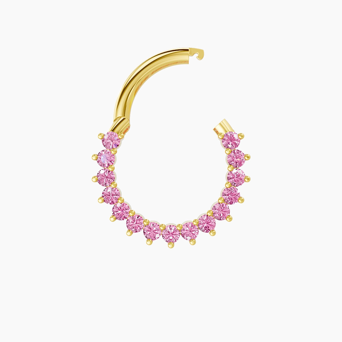 Delia | 18k Yellow Gold 8 mm Pink Sapphire Daith Piercing