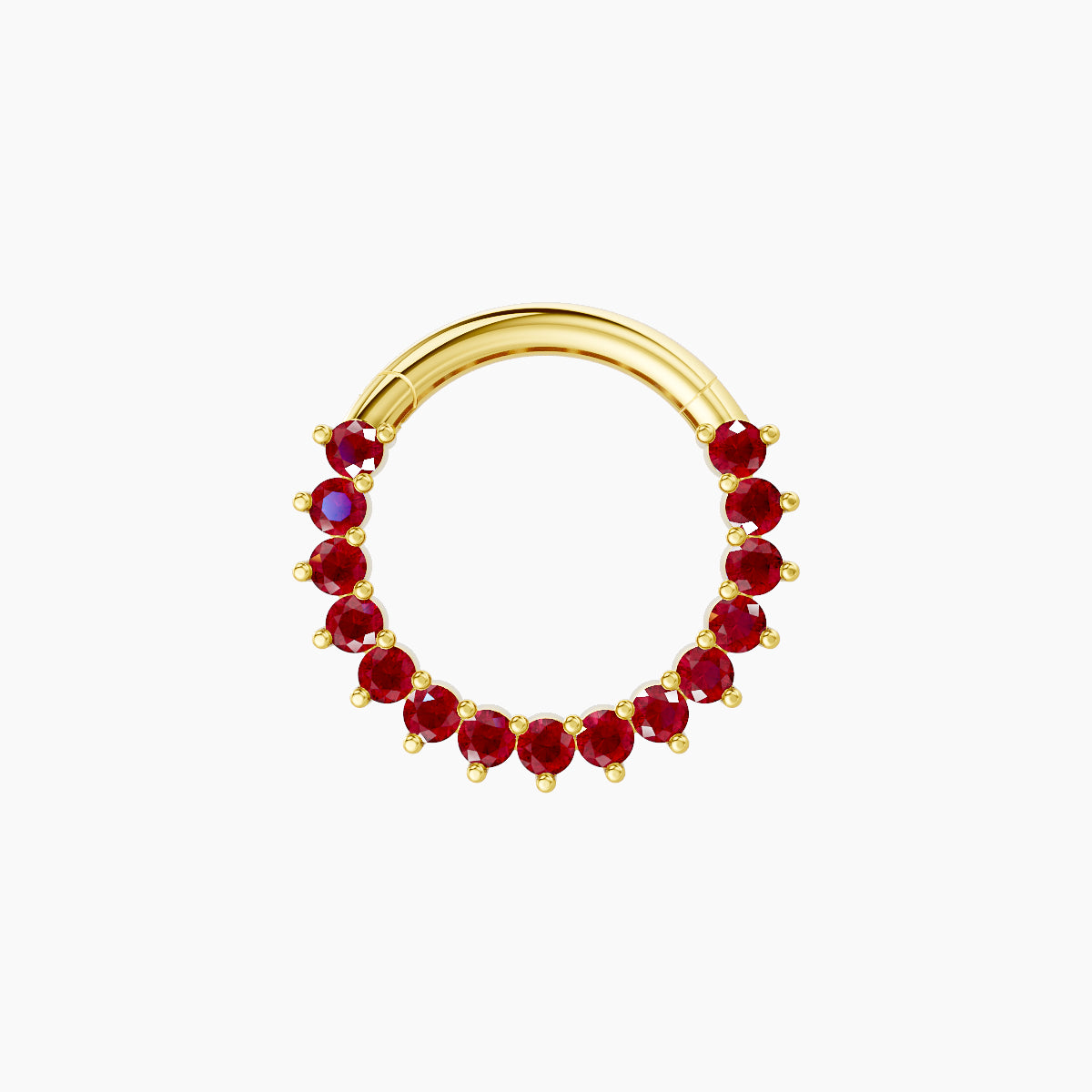 Delia | 18k Yellow Gold 8 mm Ruby Daith Piercing
