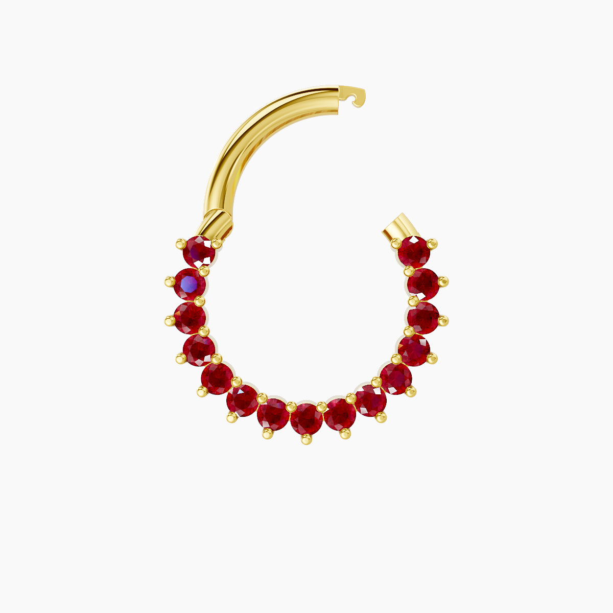 Delia | 18k Yellow Gold 8 mm Ruby Daith Piercing