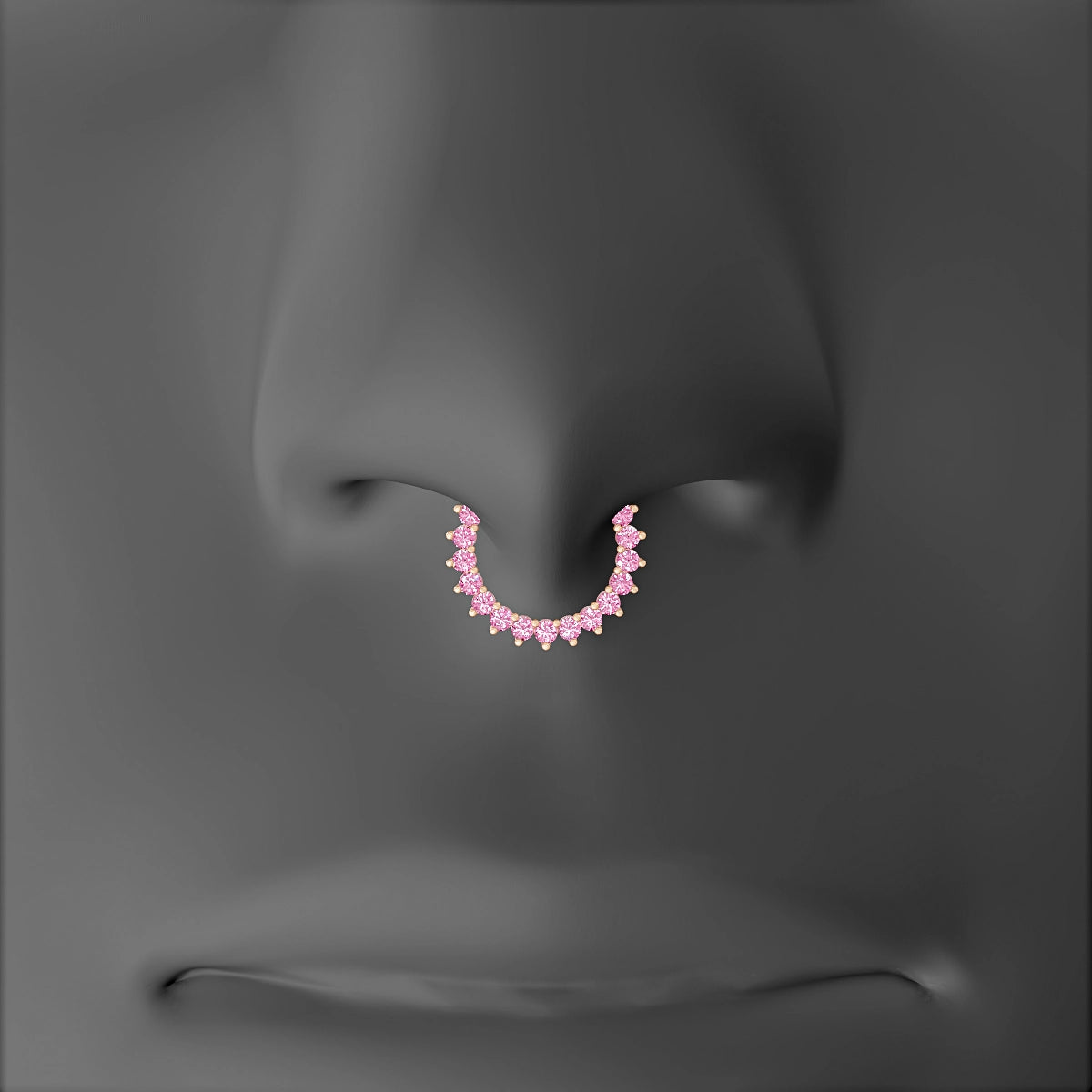 Delia | 18k Rose Gold 8 mm Pink Sapphire Septum Piercing