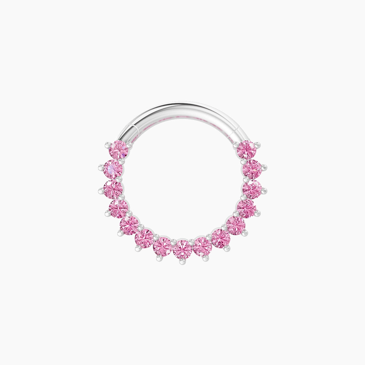 Delia | 18k White Gold 8 mm Pink Sapphire Septum Piercing