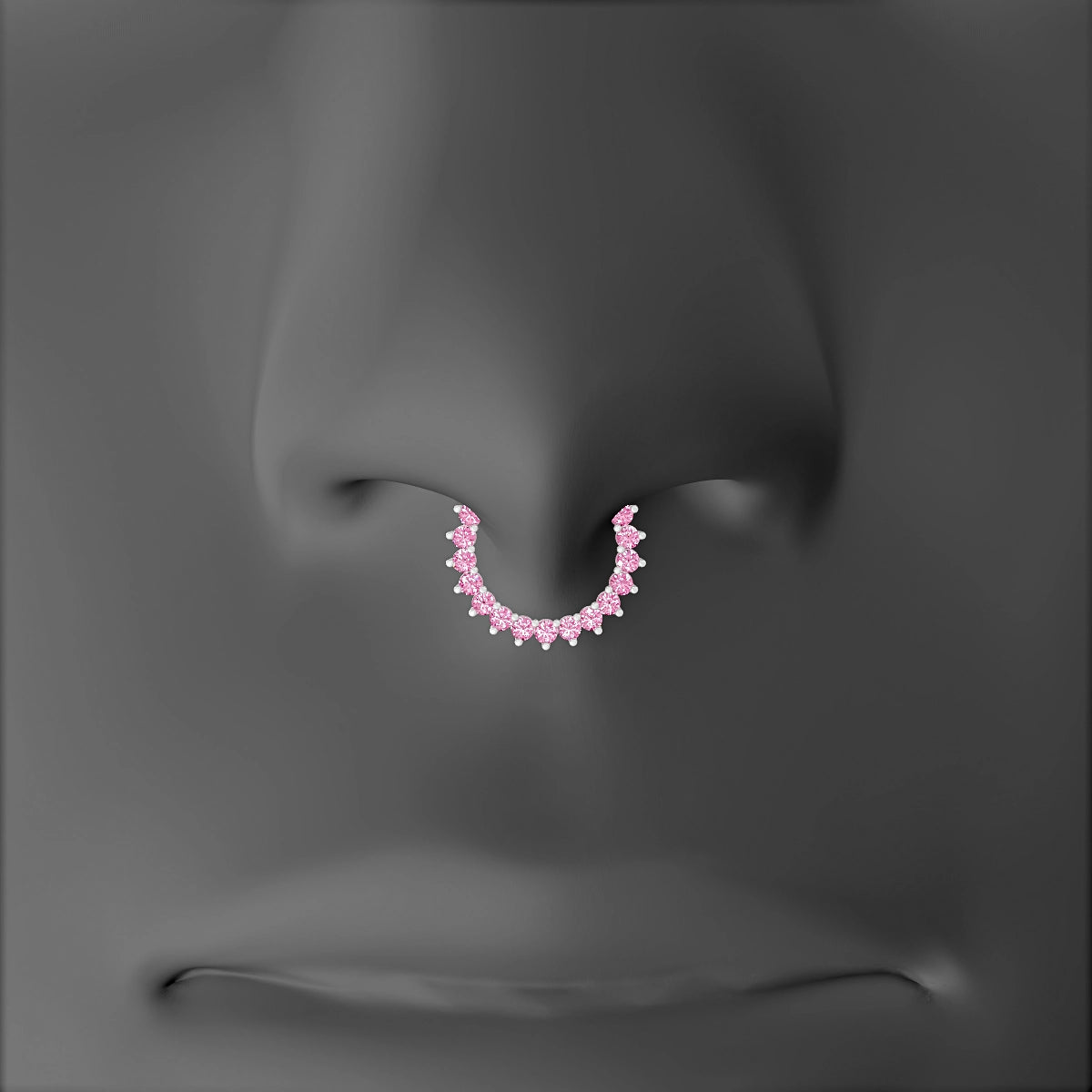 Delia | 18k White Gold 8 mm Pink Sapphire Septum Piercing