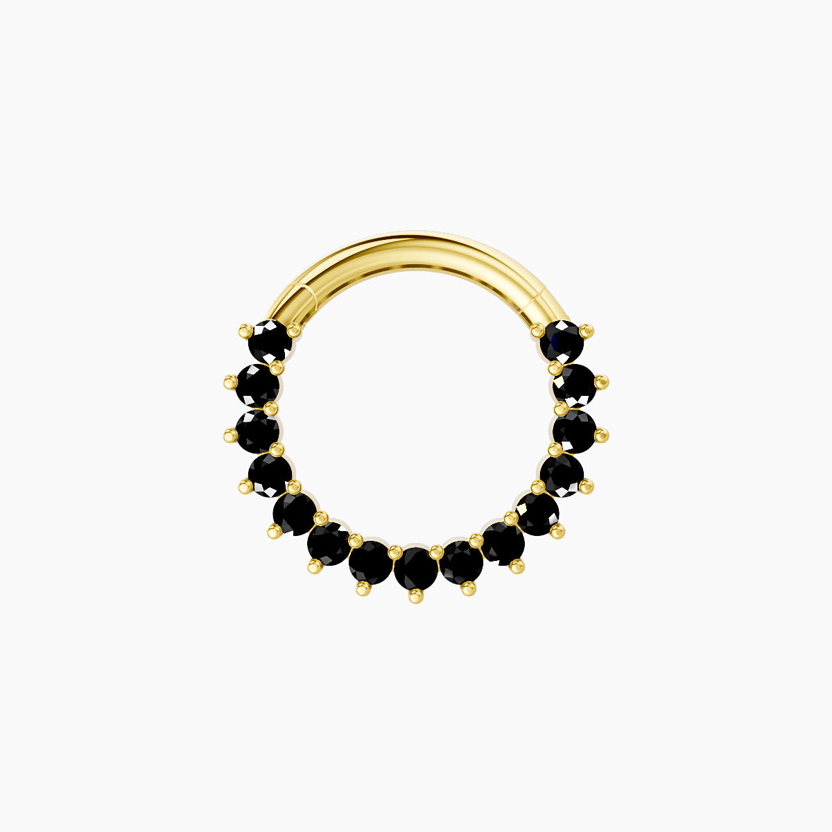 Delia | 18k Yellow Gold 8 mm Black Diamond Septum Piercing