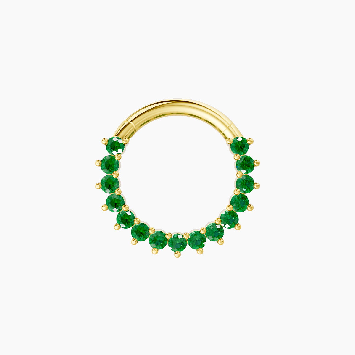 Delia | 18k Yellow Gold 8 mm Emerald Septum Piercing