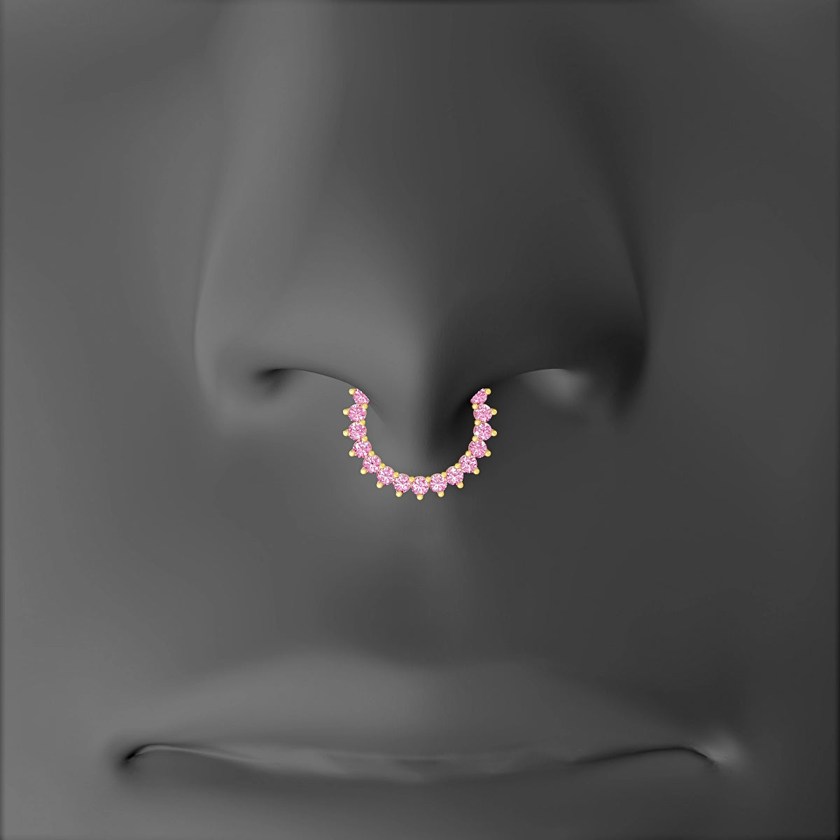 Delia | 18k Yellow Gold 8 mm Pink Sapphire Septum Piercing