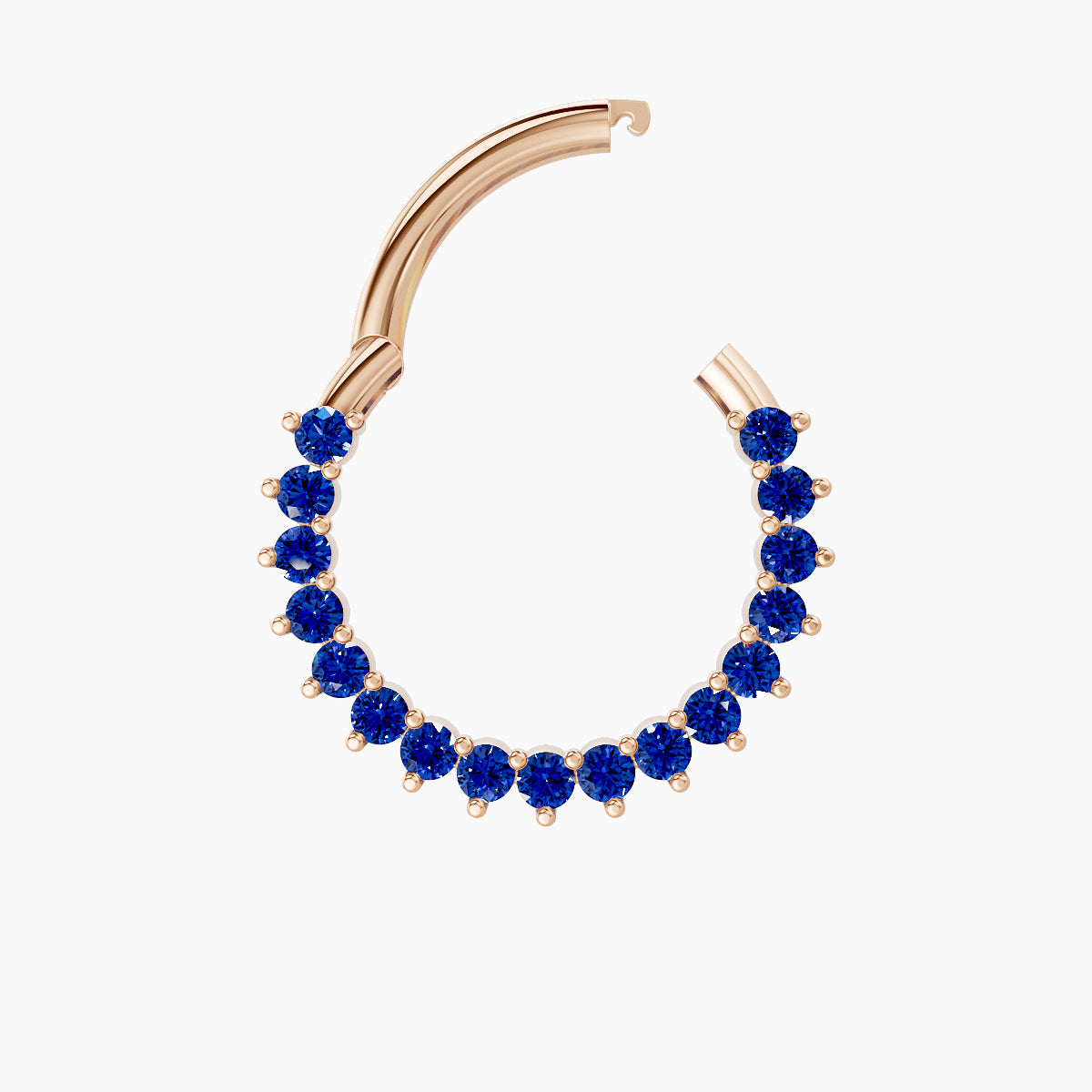 Delia | 18k Rose Gold 9.5 mm Sapphire Daith Piercing